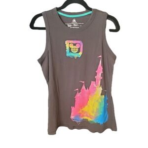 2022 Disney Parks Cinderella Castle Tie Dye Splash Tank Top Shirt Size M NWOT